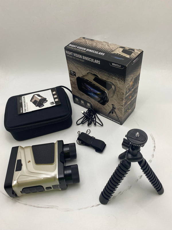 VIVITAR DIGITAL CAMERA BINOCULAR WITH 10X ZOOM AND NIGHT VISION, CAMERA - GOLD - Like New