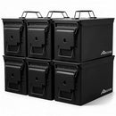 B09N3NBJV1 HOMESTEAD 50 Cal Metal Ammo Can 6-Pack M2A1 Military Storage - Black - Brand New