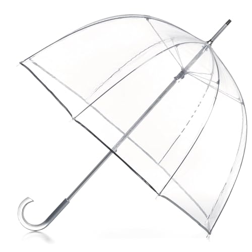 TOTES ADULT CLEAR BUBBLE UMBRELLA WITH DOME CANOPY AND LIGHTWEIGHT WIND RAIN - Brand New