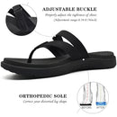 COFACE WOMENS FASHION FLIP FLOPS WITH COMFORTABLE ARCH SUPPORT - SIZE 9 BLACK - Brand New