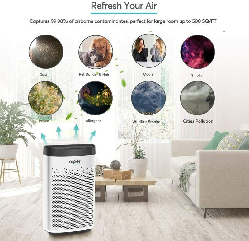 AIPER Air Purifier for Home KJ200 - WHITE - Scratch & Dent