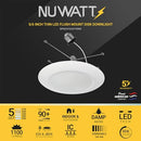 NUWATT 5/6" Flush Mount Ceiling Light LED Can Light Replacement 1100 Lumens - Brand New