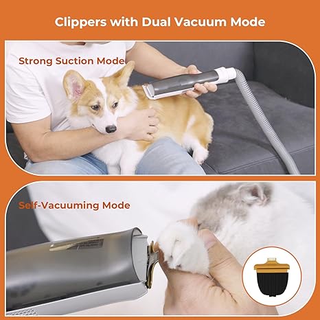 Katio Kadio Pet Grooming Vacuum 60dB Low Noise HairTools Shedding M2 - GRAY Like New