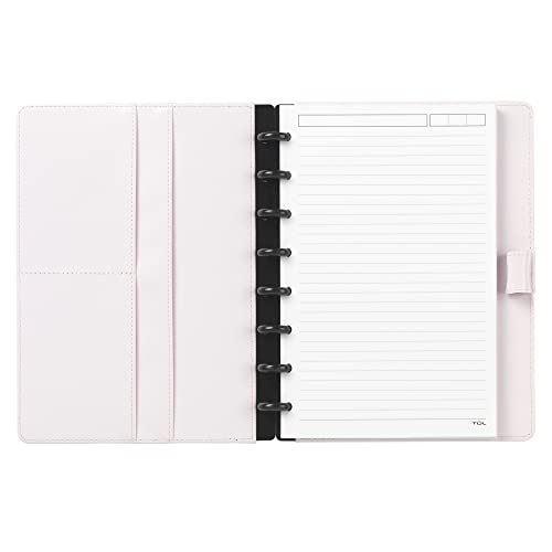 TUL® NOTEBOOK DIE-CUT LEATHER COVER JUNIOR SIZE NARROW RULED 60 SHEETS PINK - Brand New