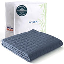 YnM King Size Cooling Weighted Blanket for Adults (88x104, 25 Pounds, Blue Grey) - Like New