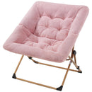 OAKHAM Comfy Chair for Adults, Soft Faux Fur Folding Lounge (Faux Fur-Pink) - Like New