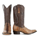 Soto Boots Men's Gator Print Leather Cowboy Boots Round Toe Western - Brown - Brand New