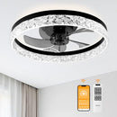 DAMINY 30 INCH BLACK AND GOLD 5 BLADE CEILING FAN WITH LIGHT MODERN CEILING FAN - Like New