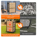 MEOLIGR FIREWOOD RACK INDOOR DOUBLE-LAYER FIREPLACE TOOLS SET BLACK/ORANGE - Like New