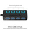 SABRENT 4-PORT USB 3.0 HUB WITH INDIVIDUAL LED POWER SWITCHES HB-UM43 - BLACK - Like New