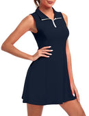 FKEEP WOMEN'S GOLF TENNIS DRESS WITH SHORTS AND POCKETS - SIZE: WOMEN XL - NAVY - Brand New