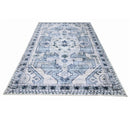 BIBB HOME WASHABLE FLANNEL PRINTED AREA RUG LATEX BACK 5X7FT - VINTAGE AZURE - Like New
