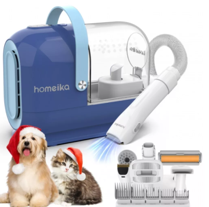 Homeika Dog Grooming Kit & Vacuum 3L Pet 99% Pet Hair Suction H317 - Blue Like New