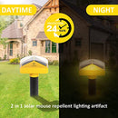 Mole Repellent Stakes, Pest Deterrent, Solar Powered, 2-Pack - Brand New