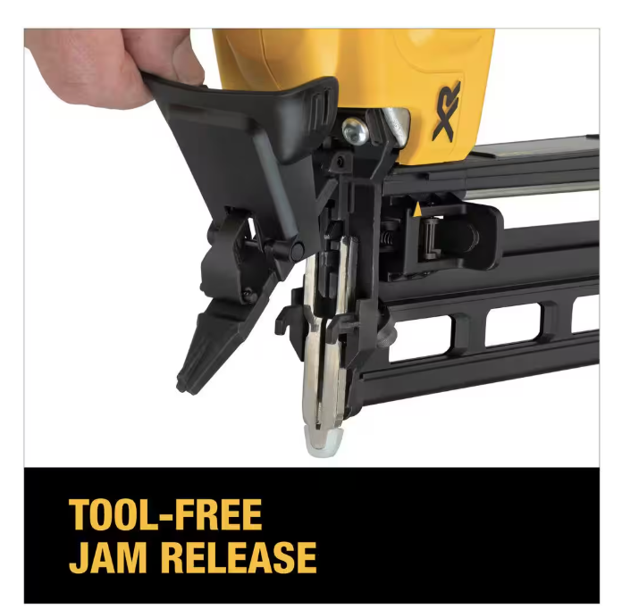 DEWALT 20V MAX XR 16-GAUGE LITHIUM-ION CORDLESS FINISH NAILER (TOOL ONLY) YELLOW - Like New