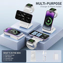 GEJIUCAI 3 in 1 Foldable Wireless Charging Station Travel Charger W327 - WHITE Like New