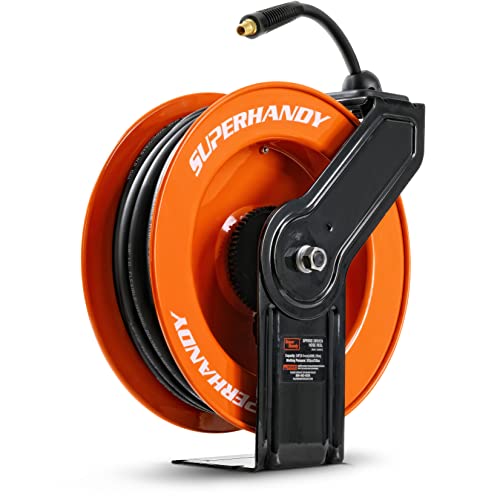 Super Handy Air Hose Reel Retractable Industrial 3/8" x 50' GUR075 - ORANGE - Brand New