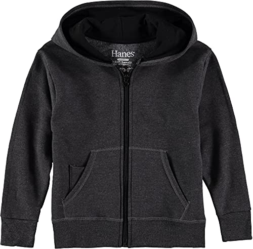 HANES BIG BOYS' COMFORTBLEND ECOSMART FULL-ZIP HOODIE, SLATE HEATHER GRAY M - Brand New