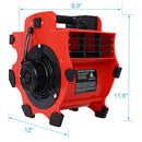 3-Speed Heavy Duty Floor and Carpet Dryer, Portable Versatile Air Mover - RED - Like New