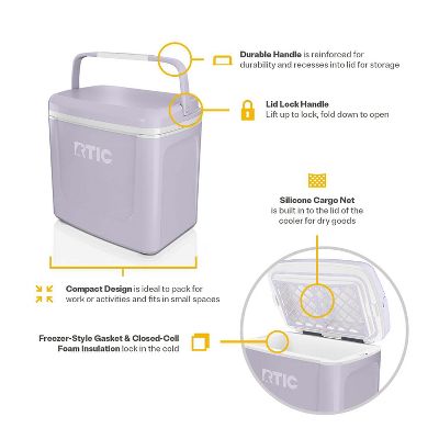 RTIC OUTDOORS 8QT ROAD TRIP PERSONAL COOLER - LILAC PURPLE - Like New