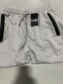 BLU ROCK MEN'S SLIM-FIT TECH JOGGERS ZIPPER POCKETS SWEATPANTS,HEATHER GRAY - XL - Brand New