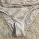 CUPSHE ELEGANT WHITE SWIMWEAR TOP AND BOTTOM - SIZE: WOMEN M - WHITE - Brand New