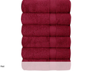 SIMPLE ELEGANCE 6-PACK PLUSH BATH TOWEL SET (27X52 INCH) - RED - Like New