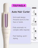 TSUYAGLA AUTOMATIC HAIR CURLER 1 1/4 INCH CURLING IRON 3 TEMP 500MILLION - WHITE - Like New