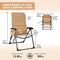 KINGCAMP RECLINING CAMPING FOLDING CHAIR PADDED LUMBAR SUPPORT - CA-1KHAKI - Brand New