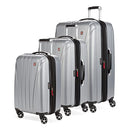 SWISSGEAR 7585 HARDSIDE EXPANDABLE LUGGAGE SPINNER WHEELS, 3-PIECE SET - SILVER - Like New