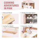 Robud Play Kitchen for Kids Toddlers, Wooden Play Kitchen, Toy Kitchen - Pink - Brand New