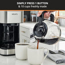 KRUPS NEWER MODEL DRIP COFFEE MAKER, 10-CUP - SILVER - Like New