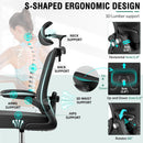 GENERIC DRAFTING CHAIR, TALL OFFICE CHAIR WITH 3D LUMBAR & HEAD SUPPORT - BLACK - Like New