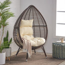 CHRISTOPHER KNIGHT HOME TEARDROP WICKER LOUNGE CHAIR CUSHION STYLISH - BROWN - Like New