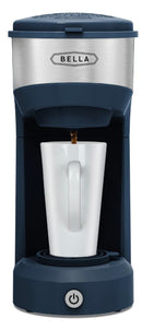 BELLA DUAL BREW SINGLE SERVE COFFEE MAKER, KCUP AND GROUND, KCM203 - BLUE - Like New