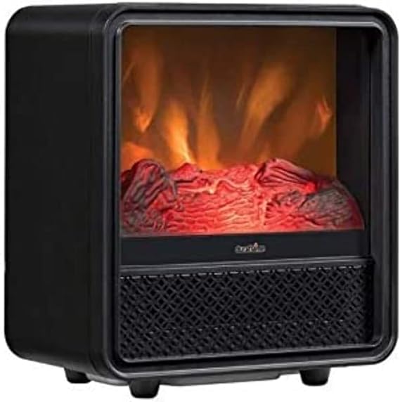 Duraflame Portable Electric Fireplace Personal Cube Space Heater - BLACK - Like New
