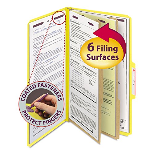SMEAD 19034 PRESSBOARD CLASSIFICATION FOLDERS LEGAL YELLOW 10/BOX - Brand New