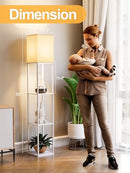 PARTPHONER FLOOR LAMP WITH SHELVES FOR LIVING ROOM WHITE SHELF LAMP - Like New