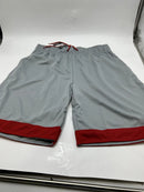 JUMP START MEN'S MOISTURE WICKING MESH SHORTS,SIZE: 2XL - GRAY, SILVER/RED - Brand New