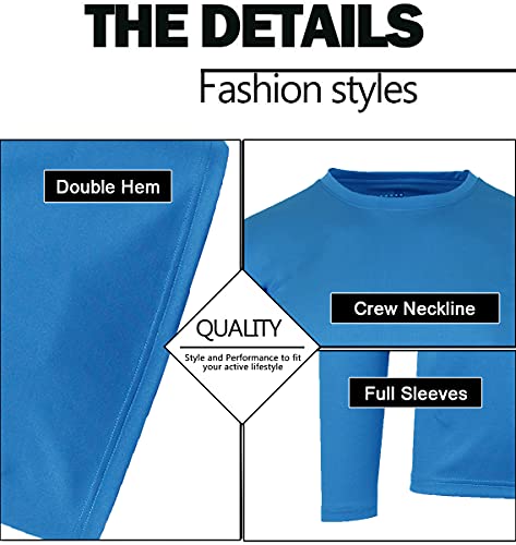 GALAXY BY HARVICE MEN'S LONG SLEEVE MOISTURE-WICKING PERFORMANCE - MEDIUM BLUE - Brand New