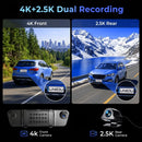 LINGDU LD4K MAX MIRROR DASH CAM WITH 4K FRONT AND 2.5K REAR CAMERA - BLACK - Like New