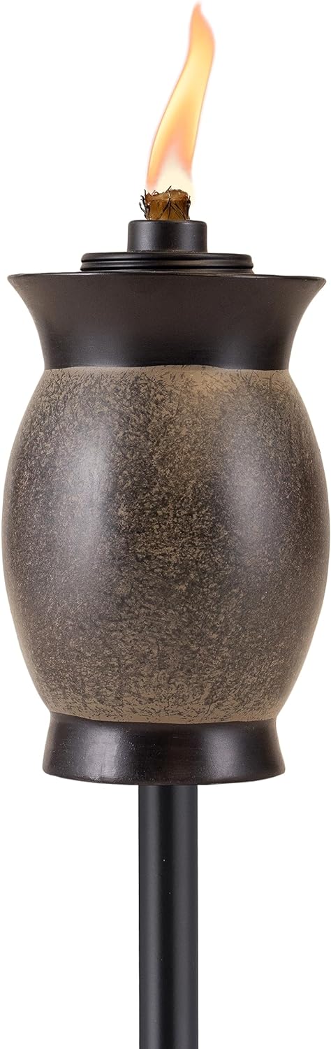 TIKI Brand Convertible 64 Inch TIKI Torch Resin Jar Brown, Stone,1112155 - BROWN Like New