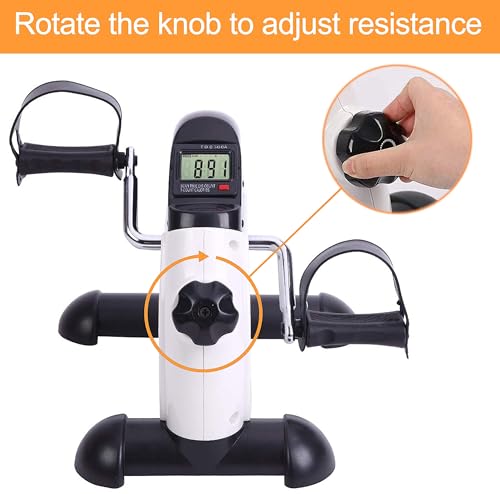 MOMODA UNDER DESK BIKE PEDAL EXERCISER FOR LEG/ARM BIKE WITH LCD - BLACK/WHITE - Like New