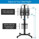 DORPU Mobile TV Cart for 32-55 Inch LED LCD 4K Flat Curved Screen TVs - Black - Brand New