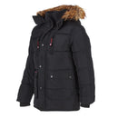 CANADA WEATHER GEAR MEN'S FUR HOODED PUFFER JACKET, BLACK, X-LARGE - Brand New