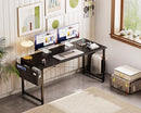 AODK 55" Small Computer Desk Power Outlet Small Spaces Home Office - Black - Like New