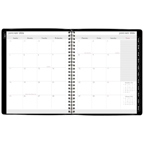 OFFICE DEPOT 13-MONTH MONTHLY PLANNER 7" X 9" BLACK JAN 2026 - JAN 2027 - Brand New