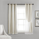Lush Decor Sheer Grommet Curtains With Insulated Blackout Lining 16T002546 Wheat - Like New