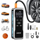 JUSUOX TIRE INFLATOR PORTABLE AIR COMPRESSOR DUAL POWER 150PSI - BLACK - Brand New