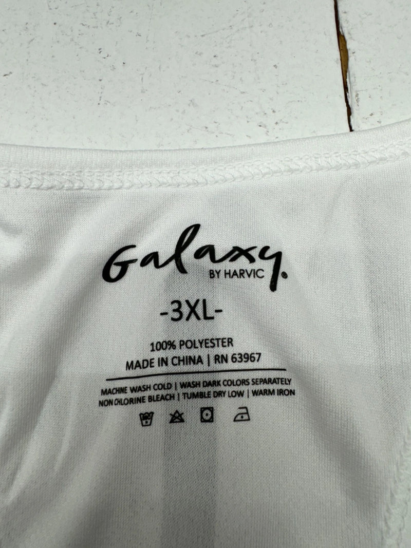 GALAXY BY HARVIC WHITE RACER BACK ATHLETIC WORKOUT TANK WOMENS SIZE 3X-LARGE - Brand New